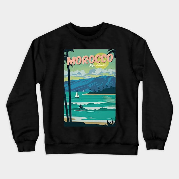 Morocco surfer's paradise Crewneck Sweatshirt by NeedsFulfilled